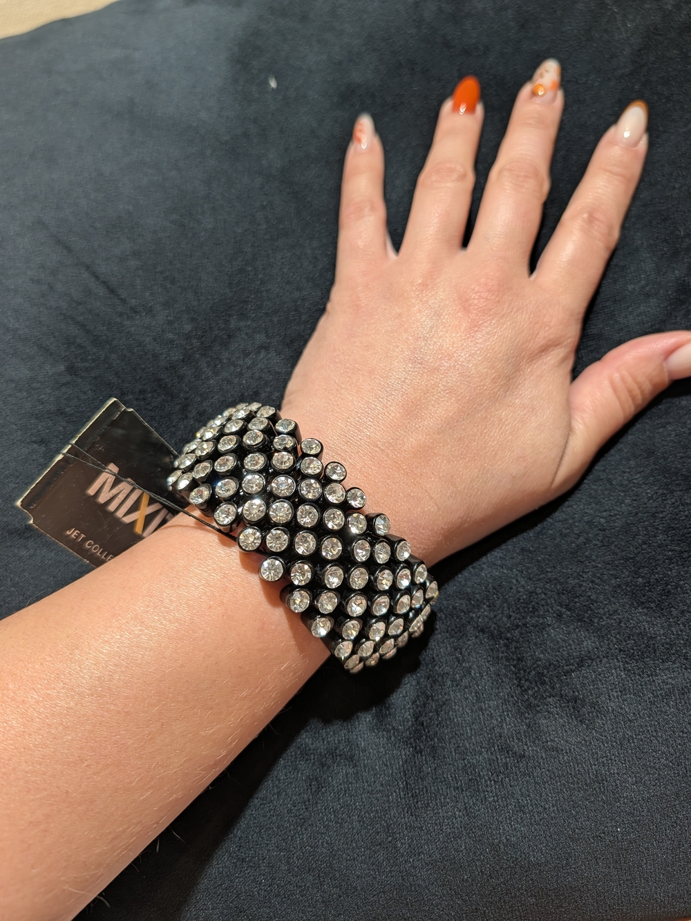 MIXIT Black Crystal Stretch Bracelet